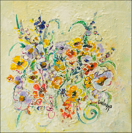 Floral Still Life "Wild Flowers Imprint" Original Artwork by Lucette Dalozzo