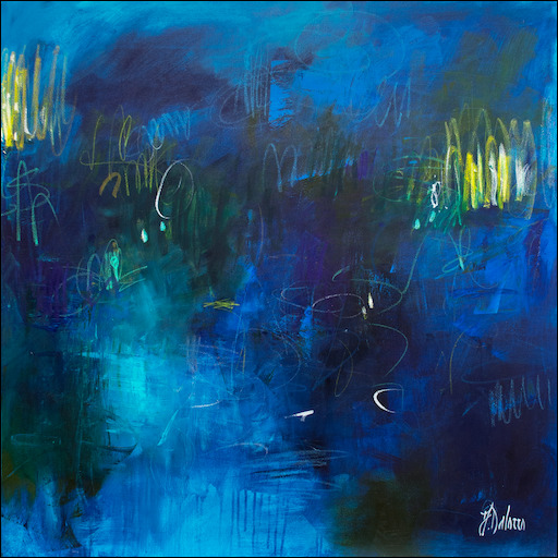 Impulsion Abstract Painting "Wisteria" by Judith Dalozzo